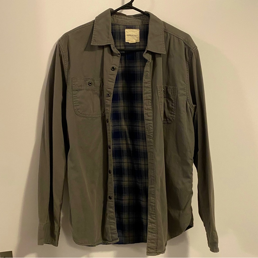 Grey Casual Button Up / Over-shirt